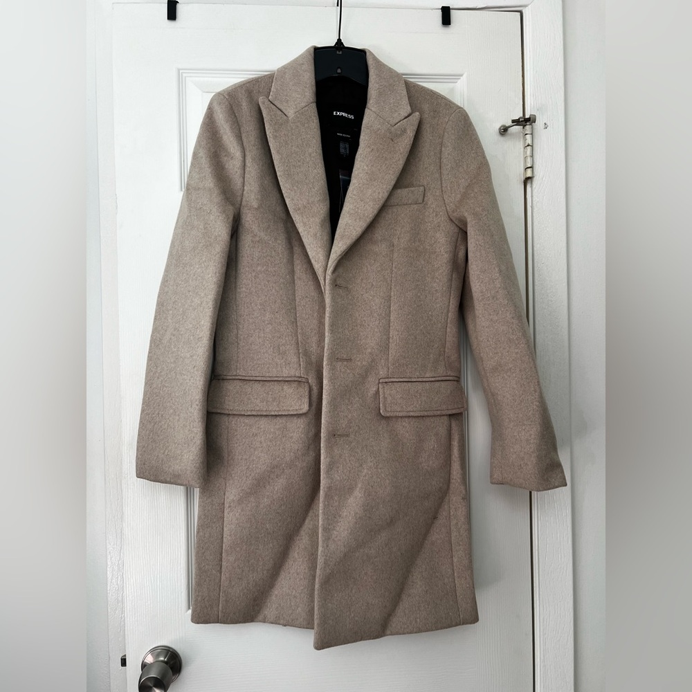 Express Men's Beige Trench Coat